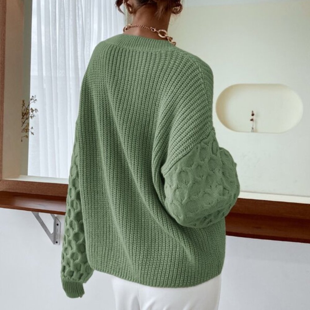 Statement Sleeves Sweater Top - Picture 6 of 12